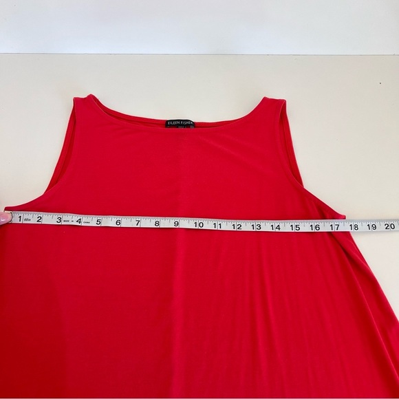 Eileen Fisher Red Viscose Sleeveless Shift Dress - Picture 6 of 9